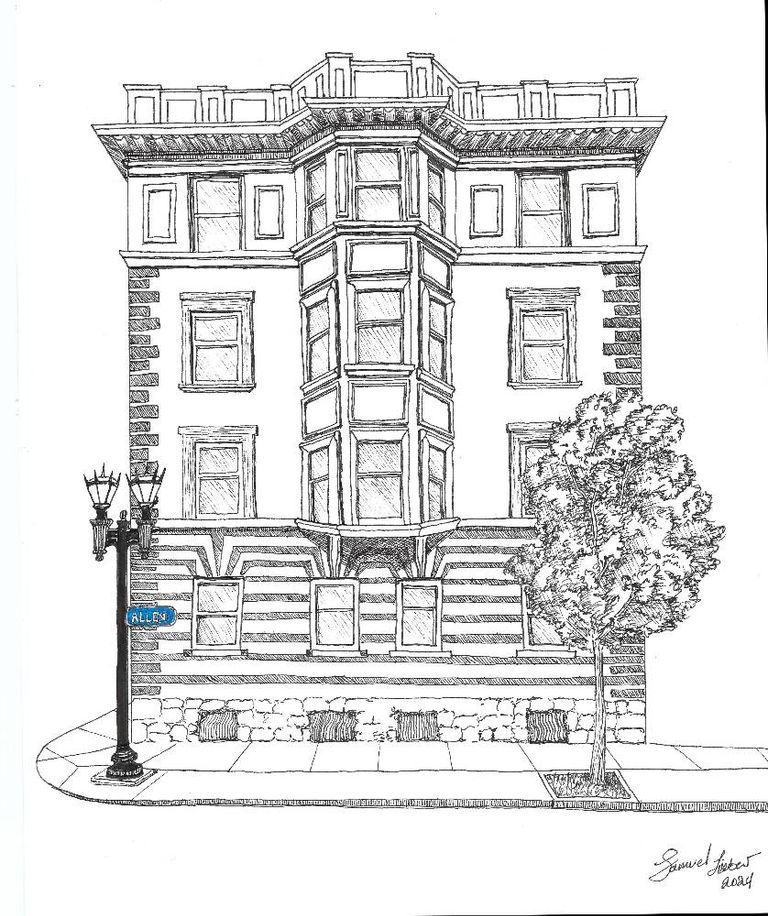 84 Mariner St. A drawing by Foo Fooss (Samuel J. Lieber).